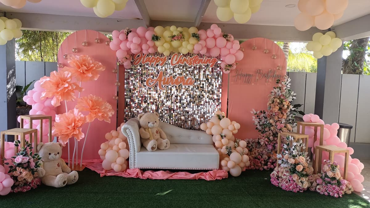 Wedding reception setup